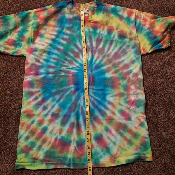 Vintage 90's Jerzees Tie Dye Heavyweight Cotton Short Sleeve T-Shirt - Picture 5 of 5
